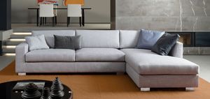 Brug corner, Elegante Winkel Sofa aus Polyurethan, Holz Fe