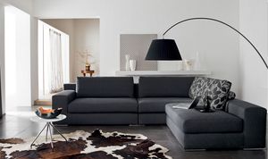 DOUBLE, Modernes Sofa mit tiefer, modularer Sitzflche