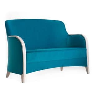 Euforia 00152, Sofa aus Massivholz, Holz Armlehnen, gepolsterter Sitz und Rcken, moderner Stil