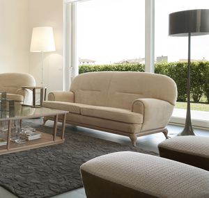 Massenet Sofa, Modernes Sofa mit abgerundeten Linien