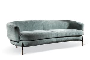 Miami, Lineares, abgerundetes Sofa mit modernem Design