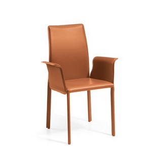 Agata high br, Moderne Sessel gepolstert mit Gummi, Lederbezug