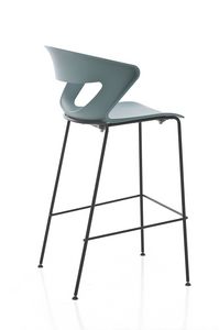 Kicca stool, Hocker aus Metall und Polypropylen, auch gepolstert