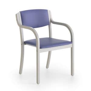 Marta 03 P, Stuhl mit gepolsterten Armlehnen mit lebendigen Farben fr Kchen