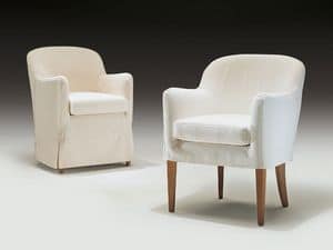 Olga, Moderne Sessel aus Holz und Polyurethan, fr den Objektbereich