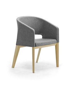 Reef 4G Holz, Gepolsterter Stuhl mit hlzernen Beinen, in minimalem Stil