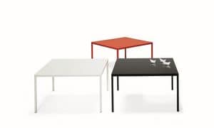 Ernesto Ice Outdoor, Quadratischen Tisch, aus lackiertem Aluminium, top in verschiedenen Materialien