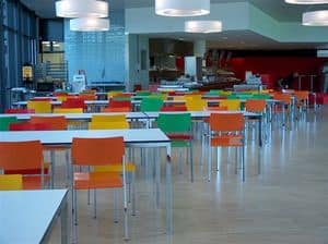Ernesto Ice Restaurant, Quadratische Tische, kundengerecht auf den Millimeter, geeignet fr Kantinen und Meetingbereiche