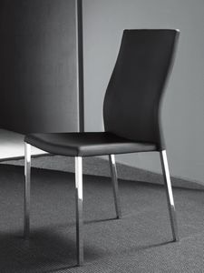 Art. 213 Hellen, Stuhl aus Metall, gepolstert in hochwertigem Kunstleder