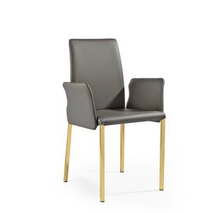 Ninfea Q BR, Moderne Stuhl aus Leder und Gummi, fr Marine-Mbel