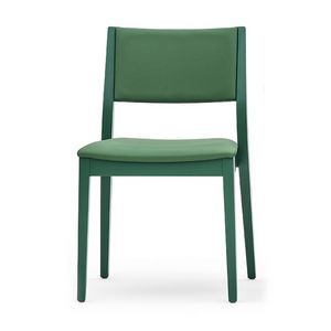 Sintesi 01512, Stuhl aus Massivholz, Rcken gepolstert und Sitz, moderner Stil