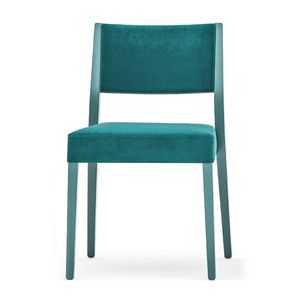 Sintesi 01514, Stuhl aus Massivholz, Rcken gepolstert und Sitz, moderner Stil