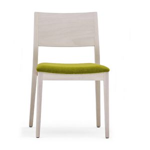 Sintesi 01511, Stuhl aus Massivholz, gepolsterter Sitz, moderner Stil