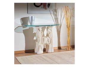 Magellano, Tisch mit Steinsockel fr Wohnrume, moderner Stil