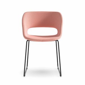 Kabira SL, Stuhl mit Sockel aus Stahlrohr und gepolsterter Schale