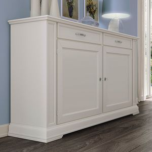 Gardenia GARDENIA-E251L, 2-triges Sideboard mit glatter Platte im klassischen Stil