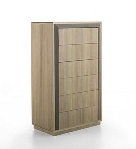 MB69 Galileo Lux Kabinett, Holzschrank mit Lederdetails