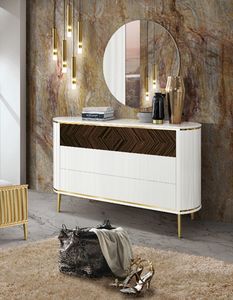 Kunst. E128 Millerighe Kommode, Elegante Kommode mit 6 Schubladen