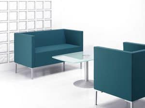 CUBIS DIVANO, Quadratisch geformte Sofa mit Aluminiumfen