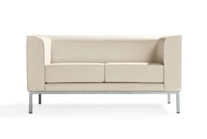 Korall, 2-Sitzer-Sofa mit bemalten Aluminiumfe