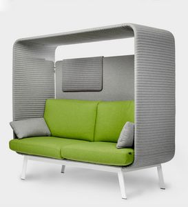 PRIVE, Gepolsterten Sofa, mit Platten zur Isolierung gegen Umgebungsgerusche, die fr gemeinsam genutzte Arbeitssttten