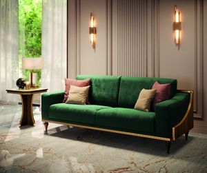 Romantica Sofa, 2- oder 3-Sitzer-Sofa mit neoklassizistischem Geflecht in Goldoptik