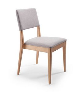 Lodi, Moderner stapelbarer Stuhl aus Buchenholz