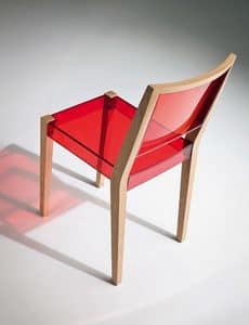 Together Stuhl, Stuhl aus Holz und transparente thermoplastische, fr den Objektbereich