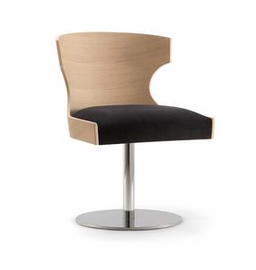 XIE SIDE CHAIR 052 S F, Stuhl mit Holzschale und Metallscheibe
