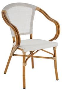 PL 420, Stuhl aus Aluminium und textilene, in Bambus-Stil