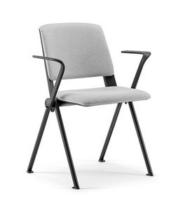 Clio Soft 02, Stuhl aus Kunststoff mit gepolsterten Armlehnen