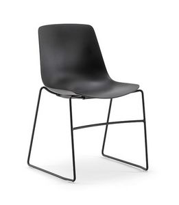 Java Plastic 01 S, Stuhl mit Metallkufengestell