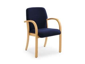 Kali 68501, Sessel aus Holz mit gepolstertem Sitz und Rckenlehne