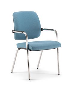 Kos Soft 02, Metallstuhl mit Armlehnen, gepolsterter Sitzflche und Rckenlehne