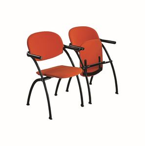 Aura linking chair, Steckbare Metallstuhl mit Klappsitz