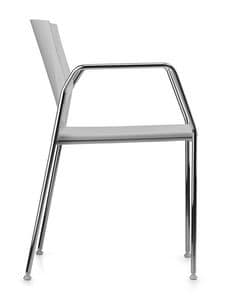 TREK 038, Stuhl mit verchromtem Metallsockel, Sitz und Rcken in Polymer