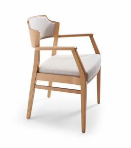 Kuba 1 P, Stuhl aus Eschenholz, mit Armlehnen