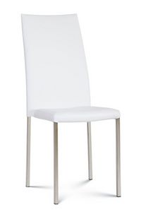 Enza quad high, Moderner Stuhl mit Metallbeinen und hoher Rckenlehne