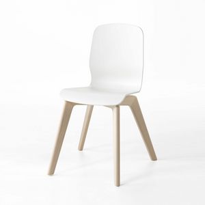 Glamour Wood Plastic, Holzstuhl mit Sitz und Rckenlehne aus Technopolymer