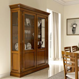 Gardenia GARDENIA-E250, 2-trige Vitrine im klassischen Stil mit glatter Platte