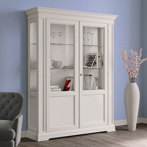 Gardenia GARDENIA-E250L, 2-trige Vitrine mit glatter Platte im klassischen Stil