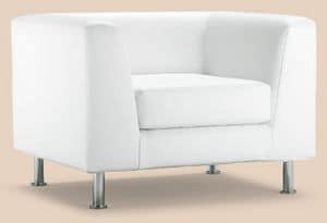 PL VEGA 1P, Sessel mit modernen Linien, Chromfen, fr Hotels