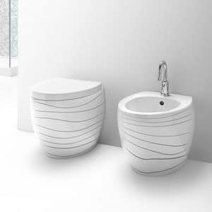 OVAL WC BIDET, Sanitrartikel aus Keramik, verschiedene Veredelung erhltlich