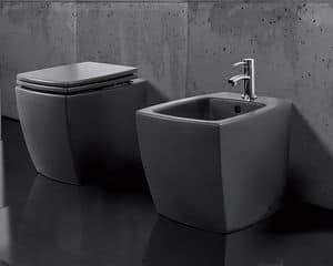 SQUARE WC BIDET, Bodenstehender Sanitrkeramik in Keramik
