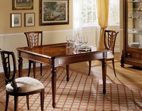 D'Este Tisch, Ausziehtisch im klassischen Stil, handgefertigte Schnitzereien