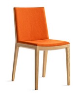 Bianca Light R/FU, Design Lunchroom Chair in Holz, Sitz und Rcken gepolstert