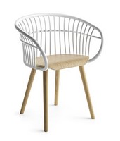 Stem 4W/WS, Design-Stuhl aus Holz, mit Aluminium-Rcken und Arme