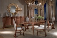 TA51 Vanity Tisch, Antiken Esstisch, oval, ausziehbar, Blattgold